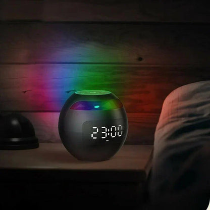 Digital LED vækkeur Bluetooth højttaler med farvet natlys