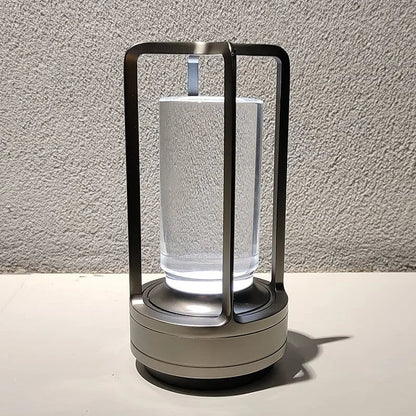 Dimmable Crystal Glass Table Lamp – Portable LED Light with Three Brightness Levels