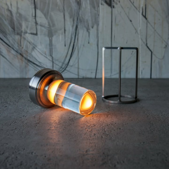 Dimmable Crystal Glass Table Lamp – Portable LED Light with Three Brightness Levels