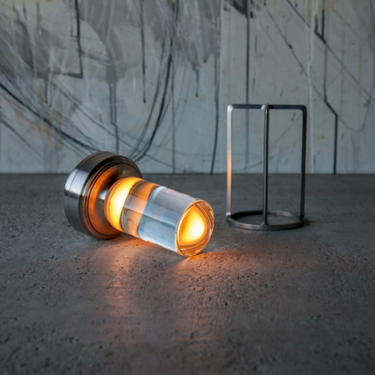 Dimmable Crystal Glass Table Lamp – Portable LED Light with Three Brightness Levels