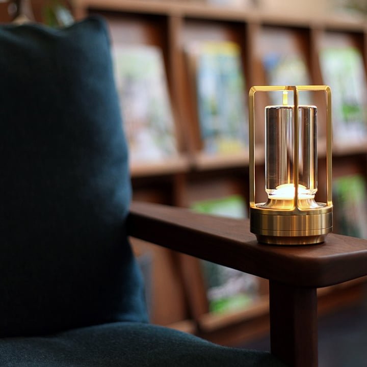 Dimmable Crystal Glass Table Lamp – Portable LED Light with Three Brightness Levels
