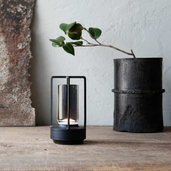 Dimmable Crystal Glass Table Lamp – Portable LED Light with Three Brightness Levels