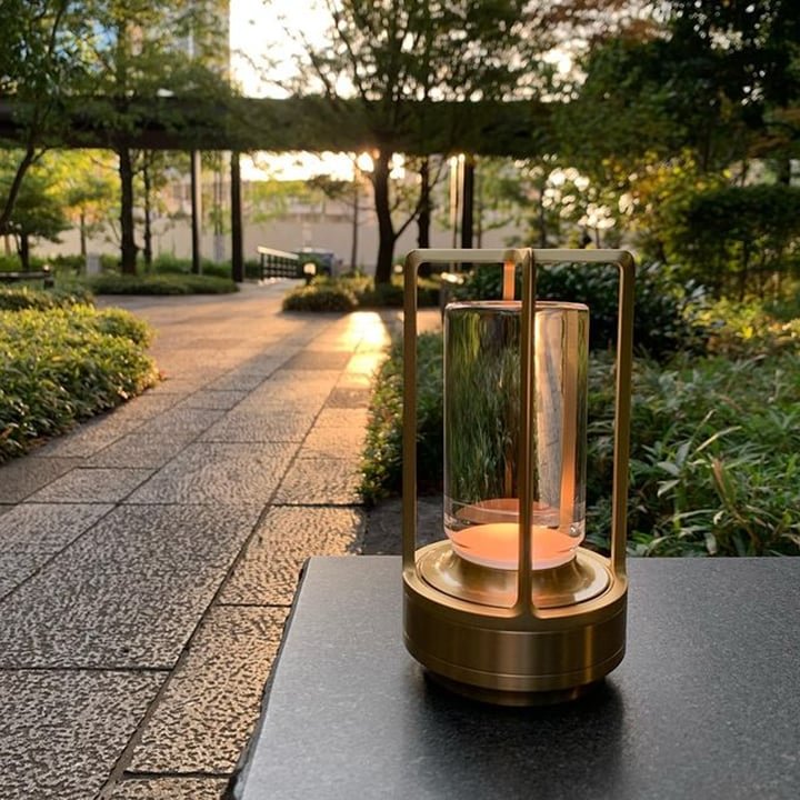 Dimmable Crystal Glass Table Lamp – Portable LED Light with Three Brightness Levels