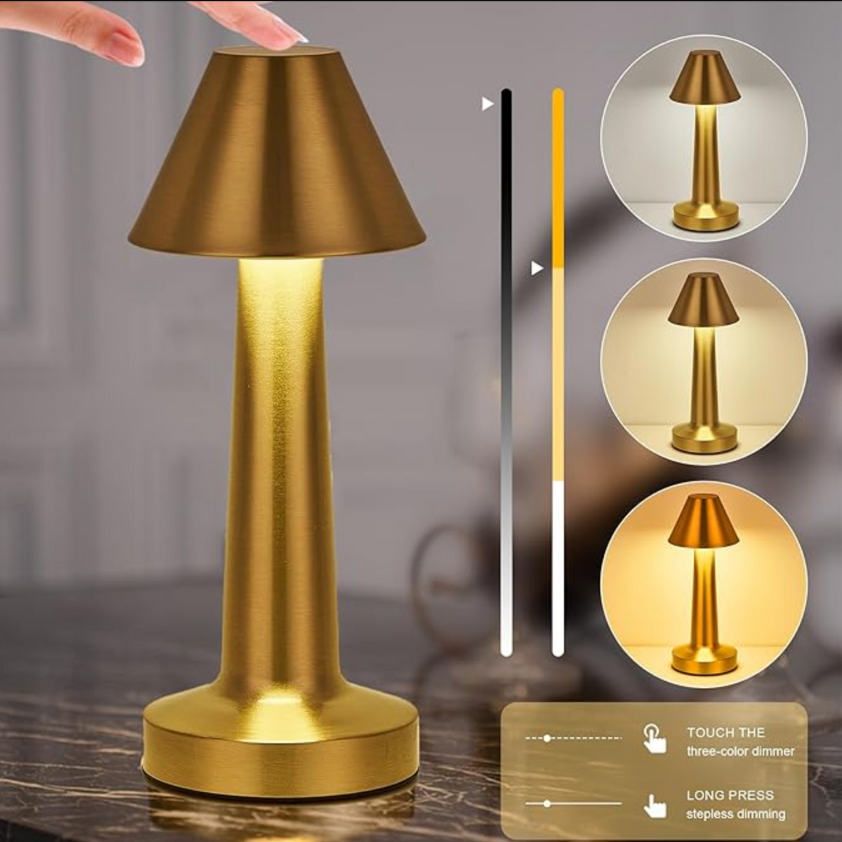 Dimmbare LED-Tischlampe mit modernem, minimalistischem Design
