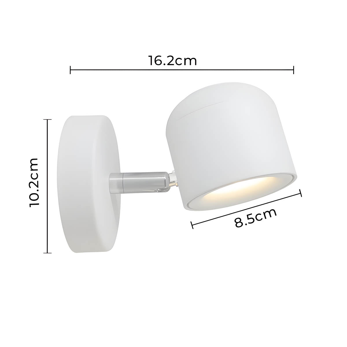 Dimbare ledwandlamp met 340° draaibare kop