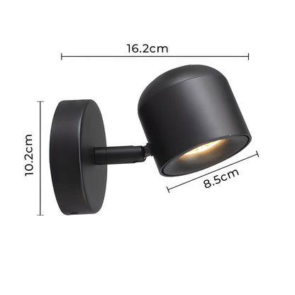Dimbare ledwandlamp met 340° draaibare kop