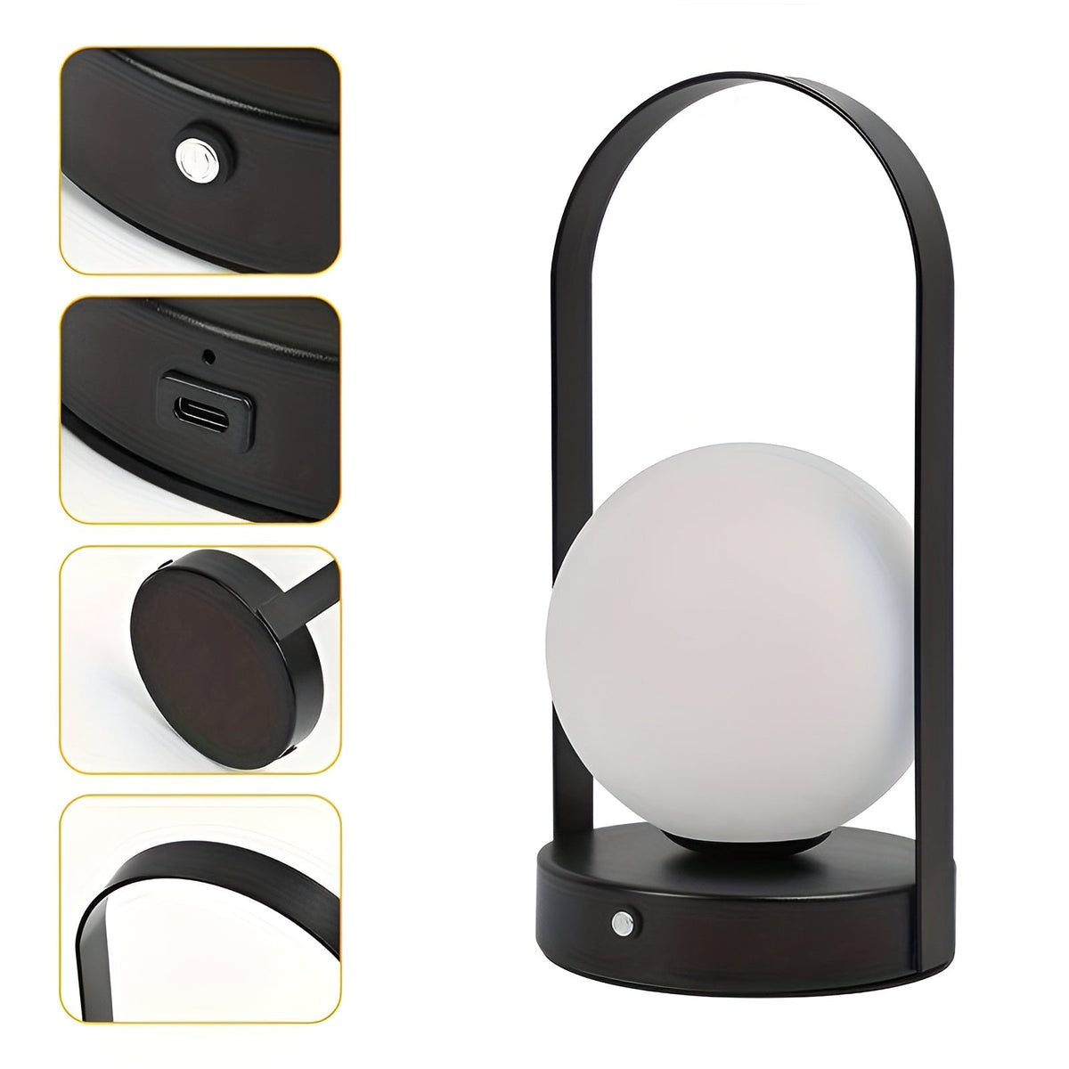 Dæmpbar trådløs LED-bordlampe med touchbetjening og genopladeligt batteri