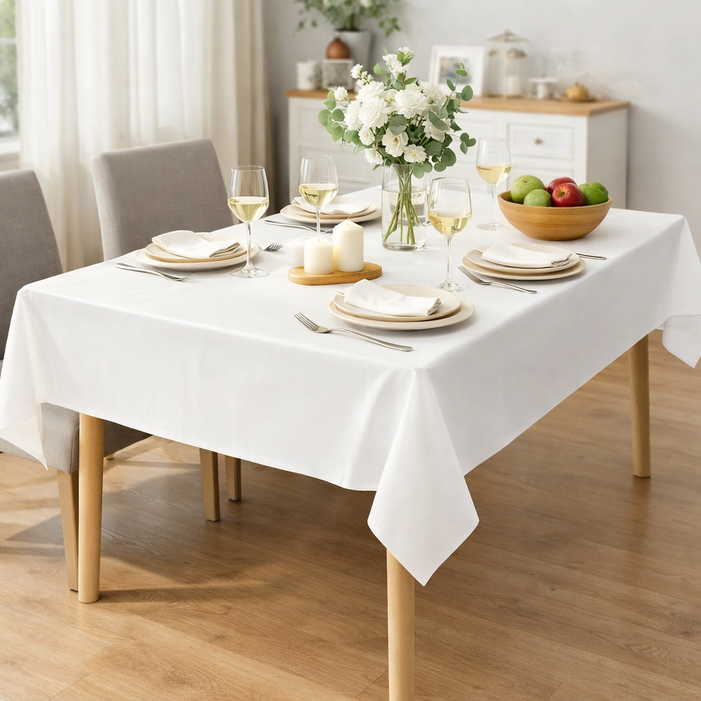 Disposable Plastic Tablecloths 10 Pack PEVA Waterproof Stain Resistant Covers