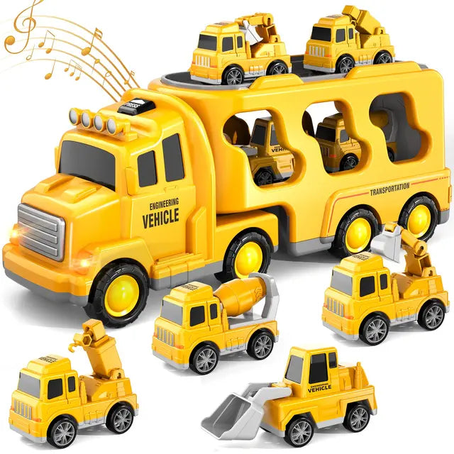 Dubbeldekker Speelgoedtruck Speelset met Mini Auto’s en Muziek
