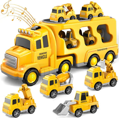 Dubbeldekker Speelgoedtruck Speelset met Mini Auto’s en Muziek