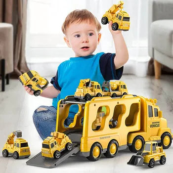 Dubbeldekker Speelgoedtruck Speelset met Mini Auto’s en Muziek