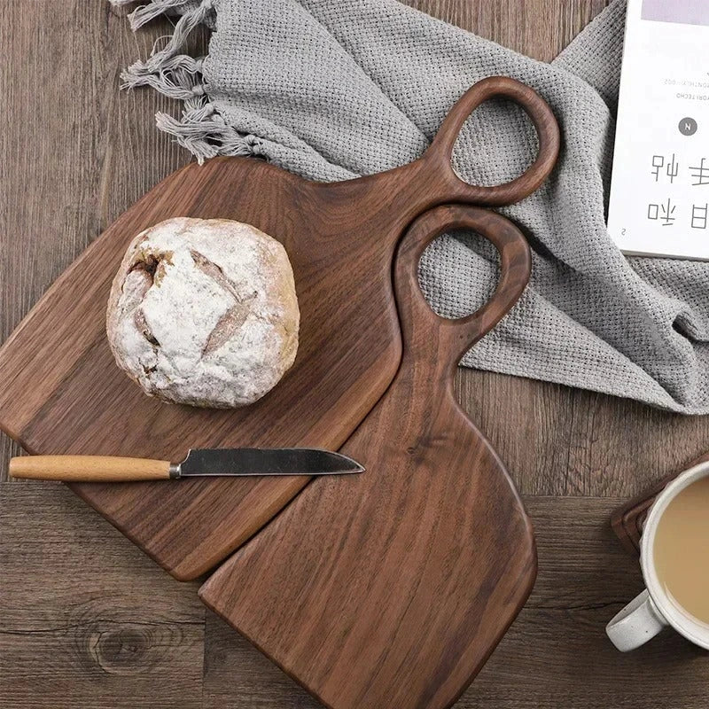 Double-Sided Walnut Wood Cutting Board for Food Preparation and Serving