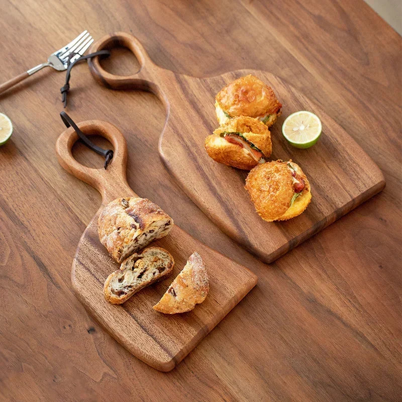 Double-Sided Walnut Wood Cutting Board for Food Preparation and Serving