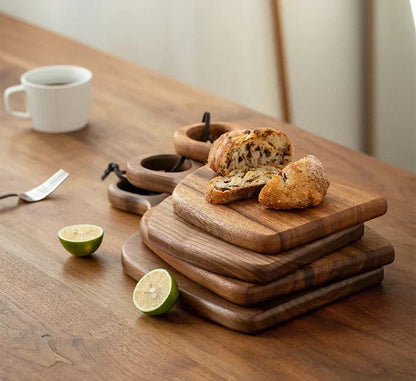 Double-Sided Walnut Wood Cutting Board for Food Preparation and Serving