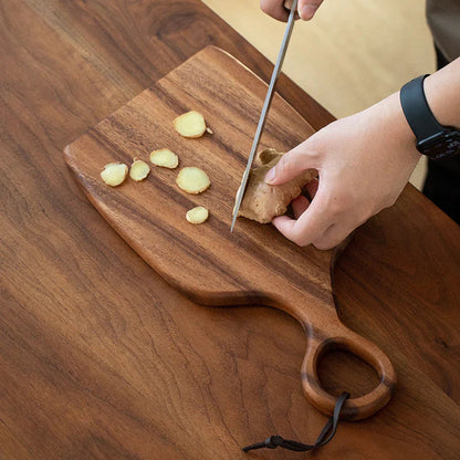 Double-Sided Walnut Wood Cutting Board for Food Preparation and Serving