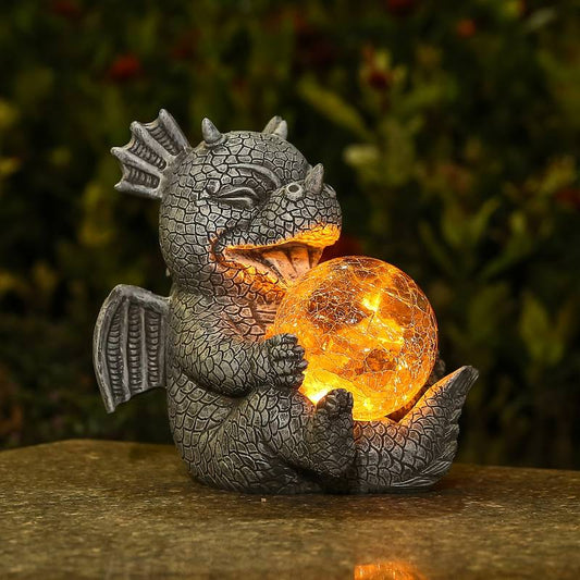 DrakoFang Drageinspireret Bordlampe med Varmt Stemningslys