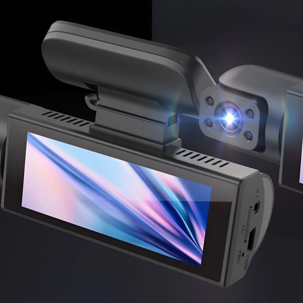 Dashcam med dobbelt objektiv, 1080P, bilkamera, kørselsoptager og parkeringsmonitor