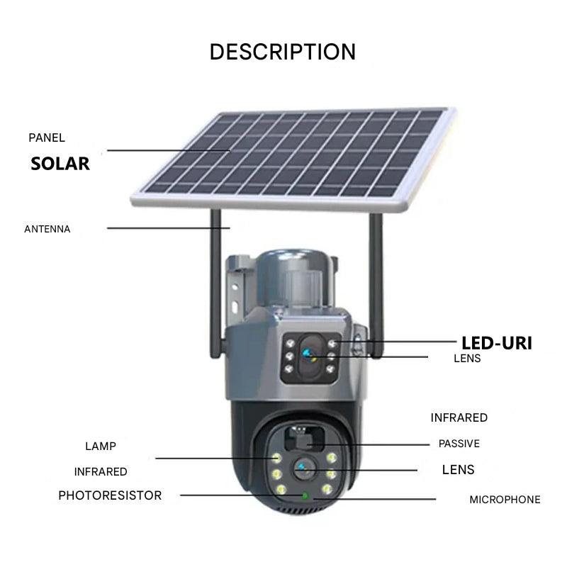 DualGuard Solar 4K kabellose Sicherheitskamera mit 360° Steuerung