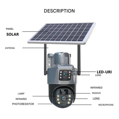 DualGuard Solar 4K kabellose Sicherheitskamera mit 360° Steuerung