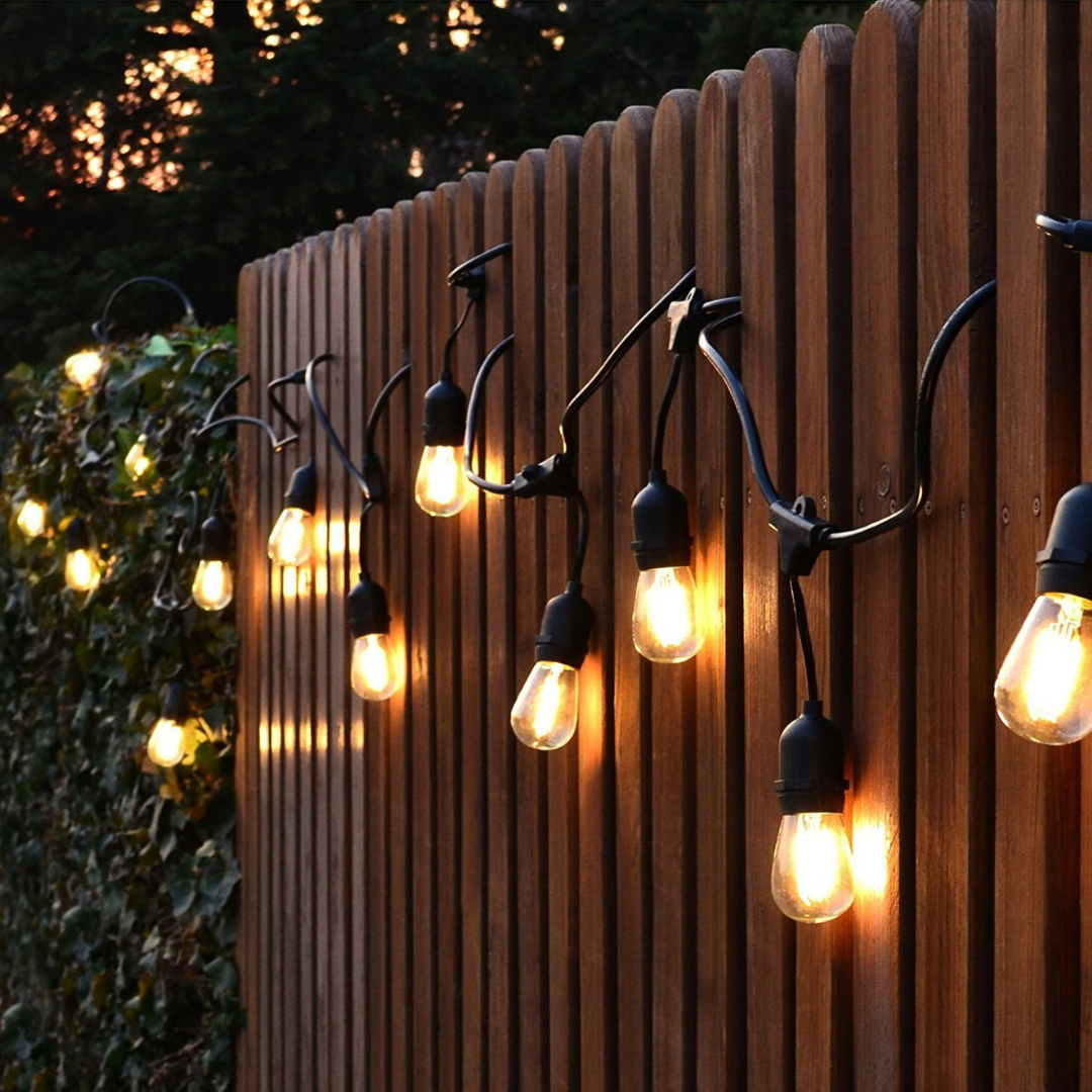Solar LED Festoon String Lights Waterproof Outdoor Ambient Lighting