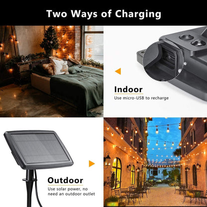 Solar LED Festoon String Lights Waterproof Outdoor Ambient Lighting