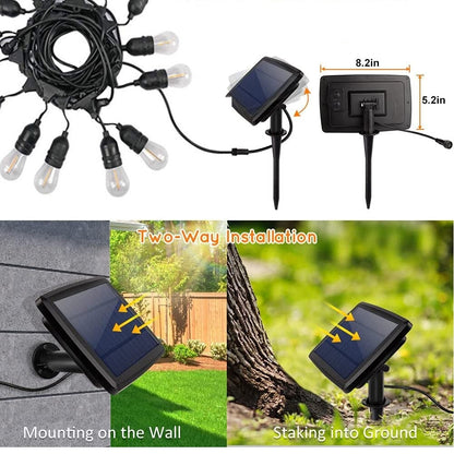 Solar LED Festoon String Lights Waterproof Outdoor Ambient Lighting