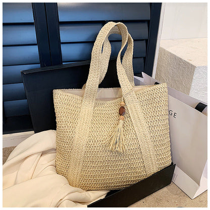 EcoChic Rattan Håndtaske Stilfuld Bæredygtig Hverdagstaske