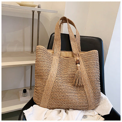 EcoChic Rattan Håndtaske Stilfuld Bæredygtig Hverdagstaske