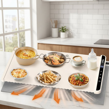 Electric Food Warming Mat Adjustable Heat Tabletop Serving Warmer