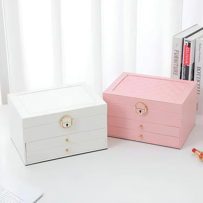 EleganceBox Luxury Jewelry Organizer with Multi Layer Storage