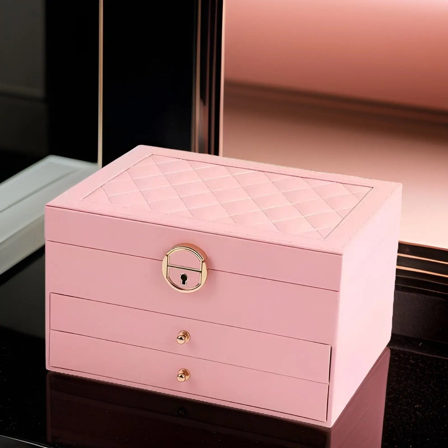 EleganceBox Luxury Jewelry Organizer with Multi Layer Storage