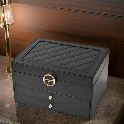 EleganceBox Luxury Jewelry Organizer with Multi Layer Storage