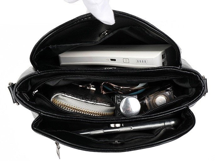 Elegant læder crossbody taske praktisk skuldertaske til kvinder
