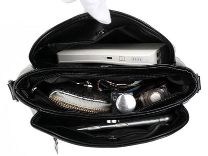 Elegant læder crossbody taske praktisk skuldertaske til kvinder