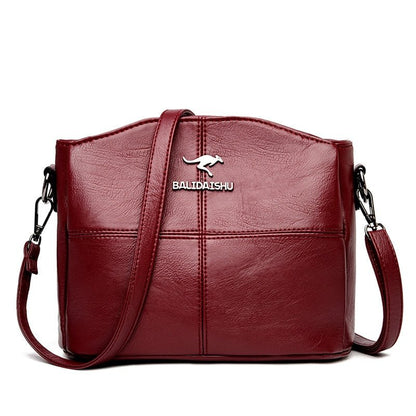 Elegant læder crossbody taske praktisk skuldertaske til kvinder