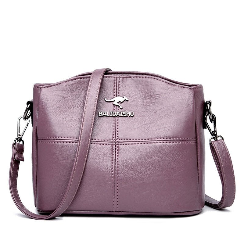 Elegant læder crossbody taske praktisk skuldertaske til kvinder