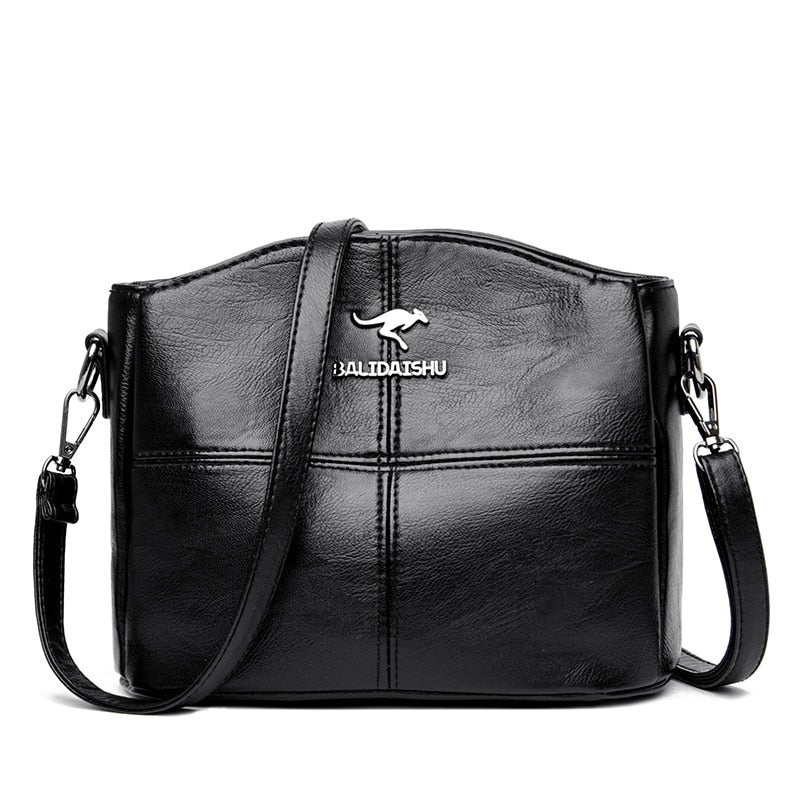Elegant læder crossbody taske praktisk skuldertaske til kvinder