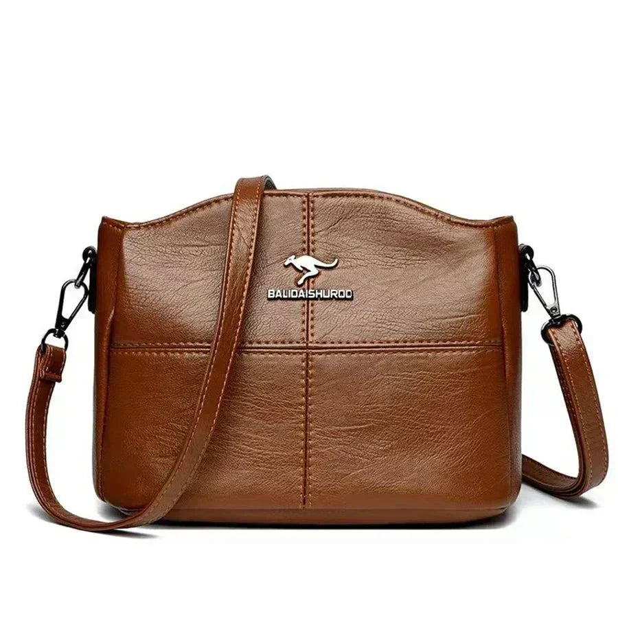 Elegant læder crossbody taske praktisk skuldertaske til kvinder