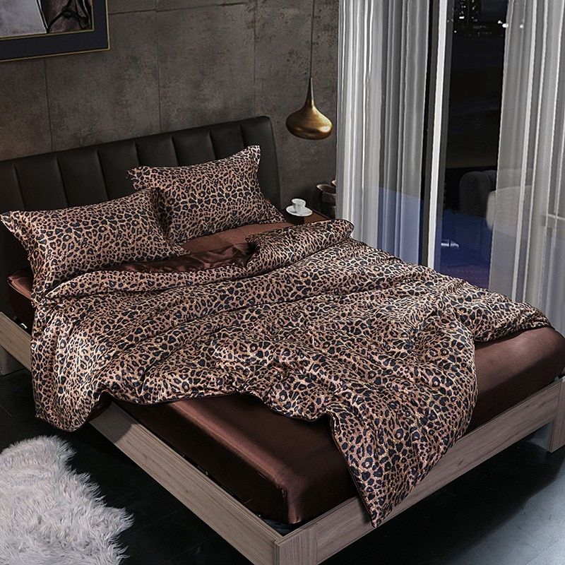 Elegant Satin Silke Sengetøjssæt Luksuriøse Bløde Lagner