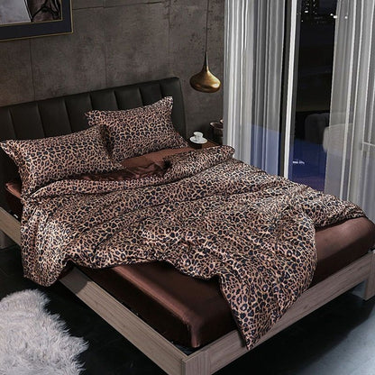 Elegant Satin Silke Sengetøjssæt Luksuriøse Bløde Lagner
