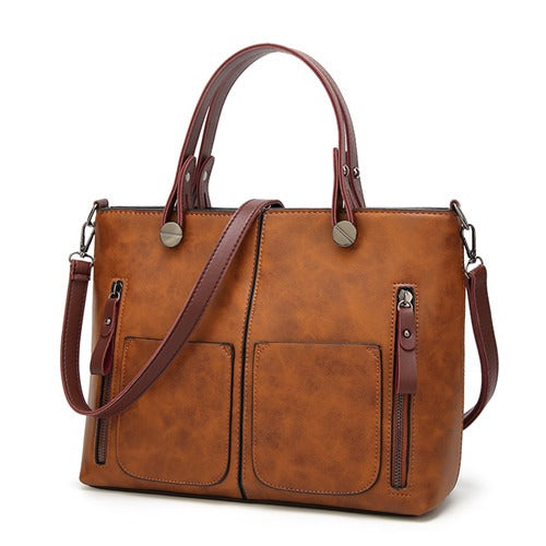Elly Vintage Lederschultertasche für Damen mit elegantem handgefertigtem Design