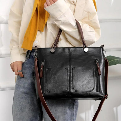 Elly Vintage Lederschultertasche für Damen mit elegantem handgefertigtem Design