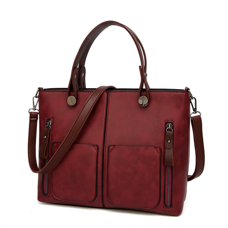 Elly Vintage Lederschultertasche für Damen mit elegantem handgefertigtem Design