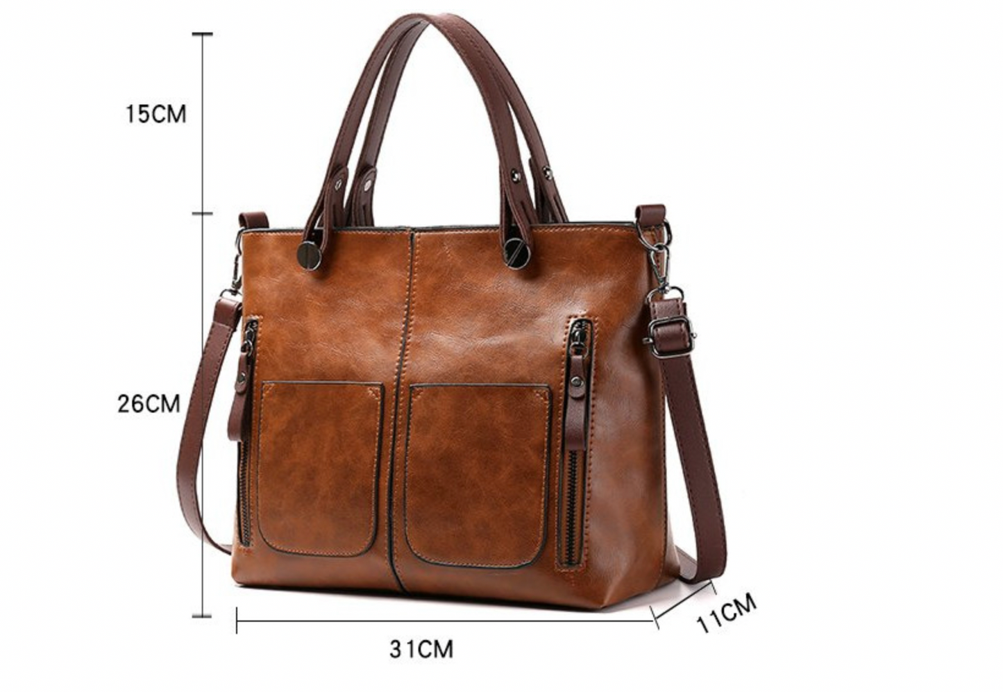 Elly Vintage Lederschultertasche für Damen mit elegantem handgefertigtem Design