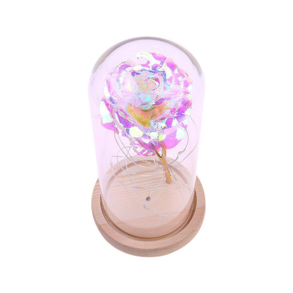 Eternal Rose Under Glass Dome with LED Lights