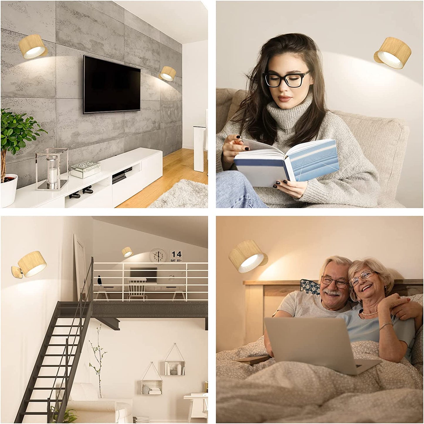 Eternity Glow draadloze LED-wandlamp met afstandsbediening en verstelbare verlichting
