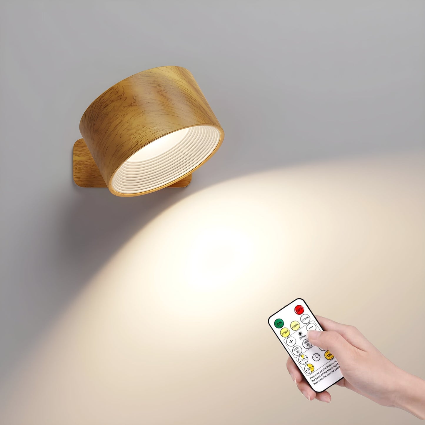 Eternity Glow draadloze LED-wandlamp met afstandsbediening en verstelbare verlichting