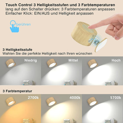 Eternity Glow draadloze LED-wandlamp met afstandsbediening en verstelbare verlichting