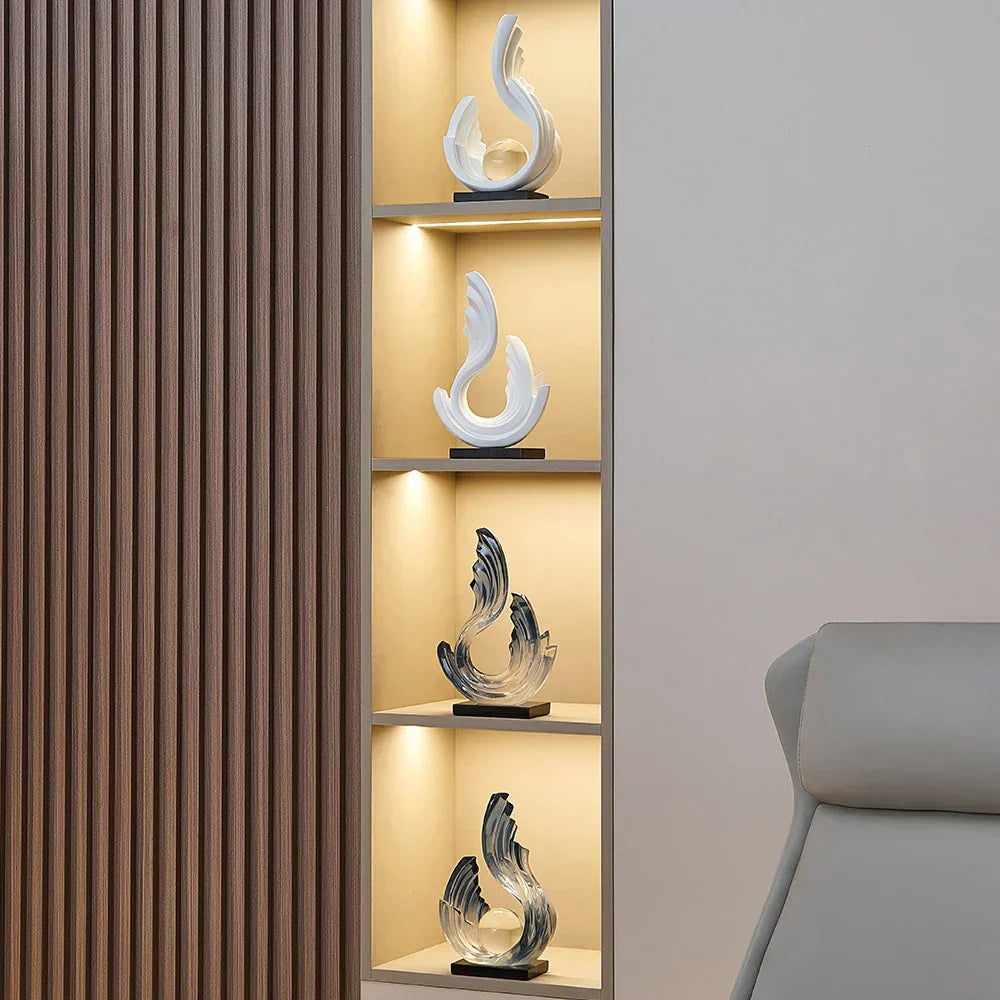 Ethereal Flow glasornament med elegant design til moderne boligindretning