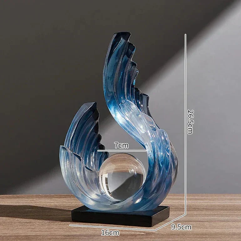 Ethereal Flow glasornament med elegant design til moderne boligindretning